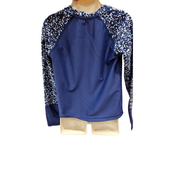 Athleta girl long sleeve rash guard with thumb holes EUC XS 6 upf block navy - Picture 3 of 6